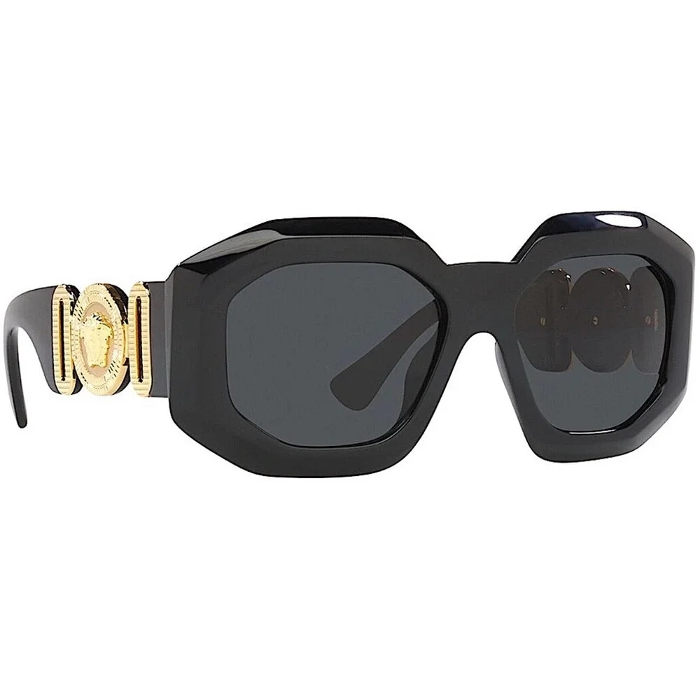 Versace Black Sunglasses with Gold Medallion Detail